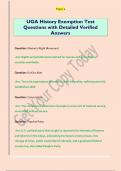 UGA History Exemption Test  Questions with Detailed Verified  Answers