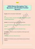 UGA History Exemption Test  Questions with Detailed Verified  Answers