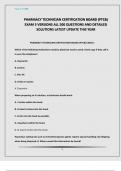 PHARMACY TECHNICIAN CERTIFICATION BOARD &lpar;PTCB&rpar; EXAM 3 VERSIONS ALL 500 QUESTIONS AND DETAILED SOLUTIONS LATEST UPDATE THIS YEAR