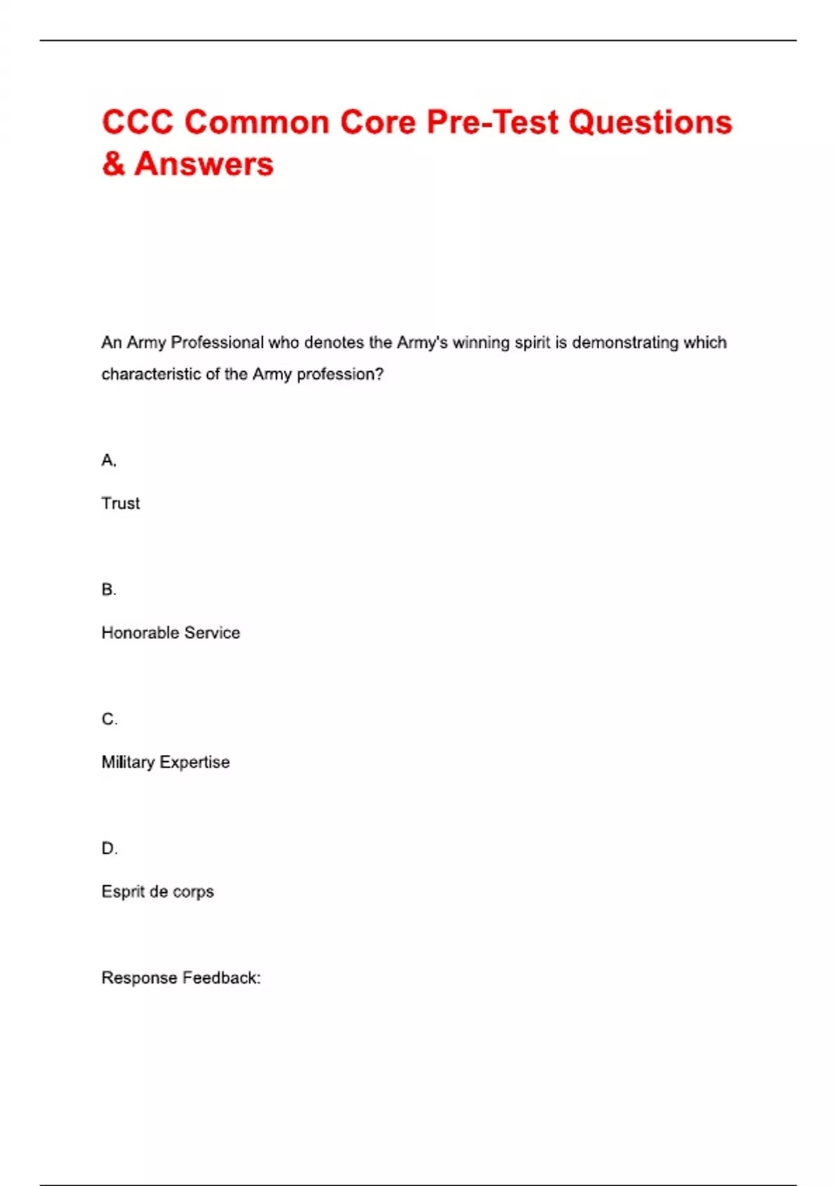 CCC Common Core Pre-Test Certified 2025 Practice Questions | A+ Grade ...