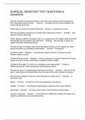 SURGICAL ASSISTANT TEST QUESTIONS & ANSWERS