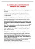 IB 439 FINAL EXAM QUESTIONS AND ANSWERS 100&percnt; CORRECT 