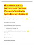 Pharm Unit 8 MN 553 Comprehensive Questions &lpar;Frequently Tested&rpar; with Verified Answers Graded A&plus;