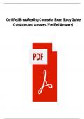 CERTIFIED BREASTFEEDING COUNSELOR PCE EXAM 50 QUESTIONS AND CORRECT DETAILED ANSWERS