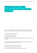 NURS5220 Exam &num;2 2025 Questions and Correct Answers Graded A&plus;
