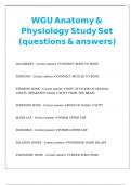 WGU Anatomy & Physiology Study Set &lpar;questions & answers&rpar; 