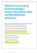WGU D312 Anatomy and Physiology I Lesson Questions with verified solutions & rationales 400&period;docx