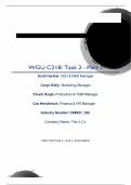 WGU C218 Task 2 &ndash; A&comma; B C&comma; and D Report With Complete Solutions 2025