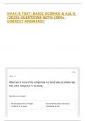 HVAC-R TEST&colon; BASIC SCIENCE & A2L'S &lpar;2025&rpar; QUESTIONS WITH 100&percnt; CORRECT ANSWERS&excl;&excl;