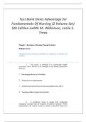 Test Bank &ndash; Davis Advantage for Wilkinson&rsquo;s Fundamentals of Nursing&comma; 5th Edition &lpar;Treas&comma; Barnett & Smith&rpar; &vert; Full Chapters 1&ndash;46