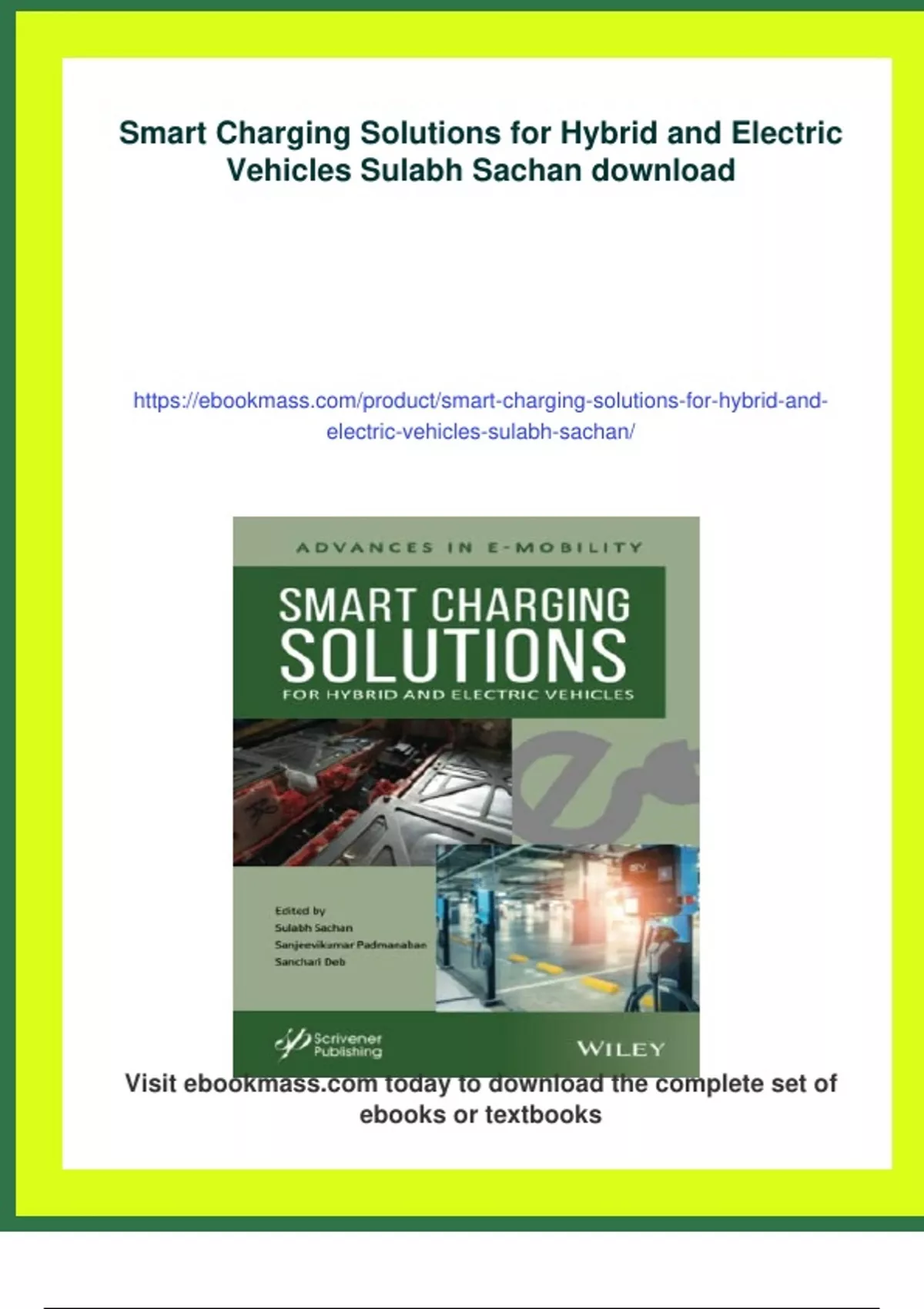 Summary Smart Charging Solutions for Hybrid and Electric Vehicles ...