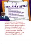WGU D099  &vert; Sales Management &vert;  Module 7 &vert; 2025 Edition &vert; Complete exam with expert  Verified Questions & Answers &vert; Includes Detailed Rationales&comma; Case Study Analyses&comma; Key Concept Summaries &vert; Western Governors University Exam  &vert; Pass Guarantee &vert; Digital Do