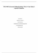 NSG 5003 Advanced Pathophysiology Week 3 Case Study 1 Updated Solutions