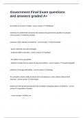 Government Final Exam questions and answers graded A&plus;