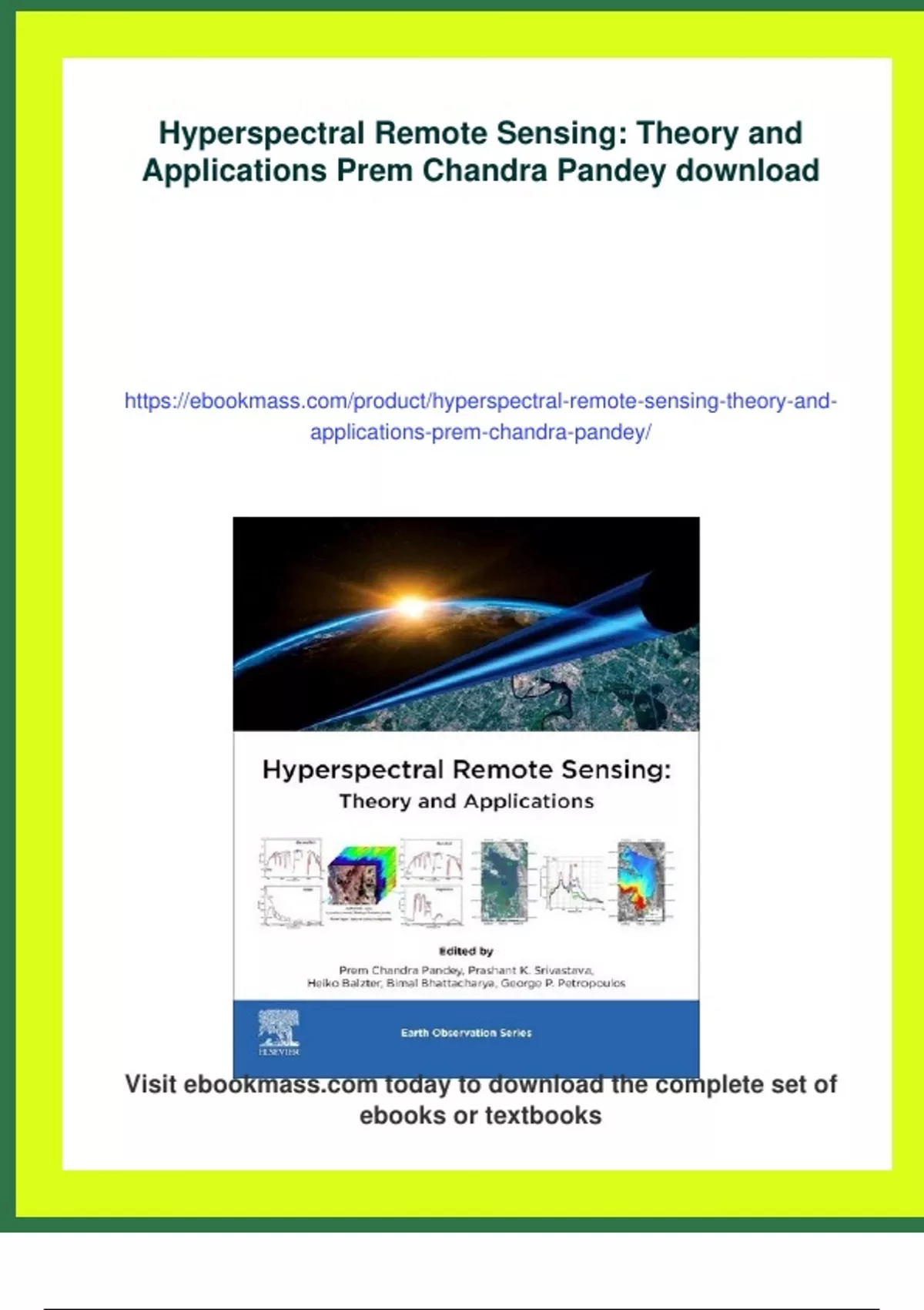 Summary Hyperspectral Remote Sensing: Theory and Applications Prem ...