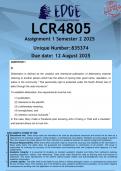 LCR4805 Assignment 1 &lpar;ANSWERS&rpar; Semester 2 2025 - DISTINCTION GUARANTEED