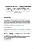 Pearson VUE Life & Health Insurance Exam &mdash; 2025&sol;2026 Edition &vert; Verified Questions & Correct Answers &vert; State Licensing Preparation