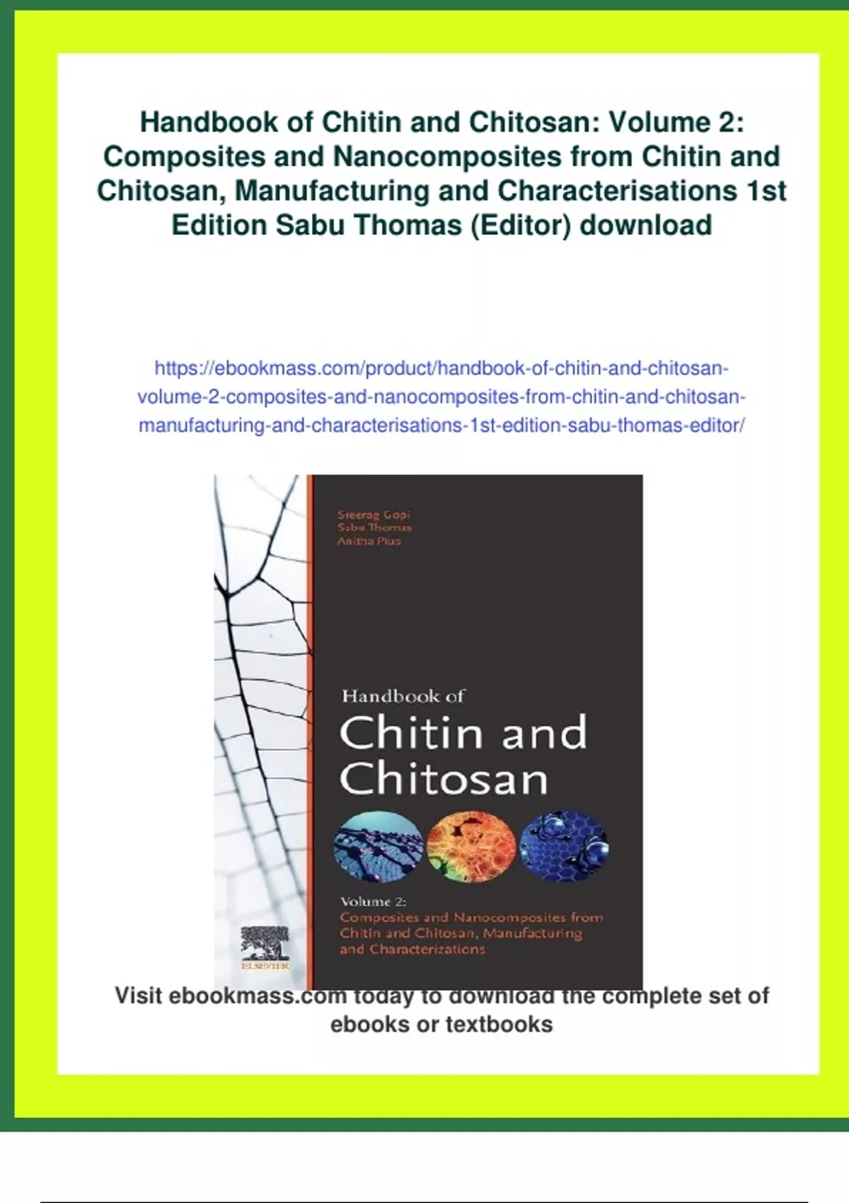 Summary Handbook of Chitin and Chitosan: Volume 2: Composites and ...
