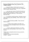 Rasmussen Pathophysiology Exam 2 Questions With Complete Solutions