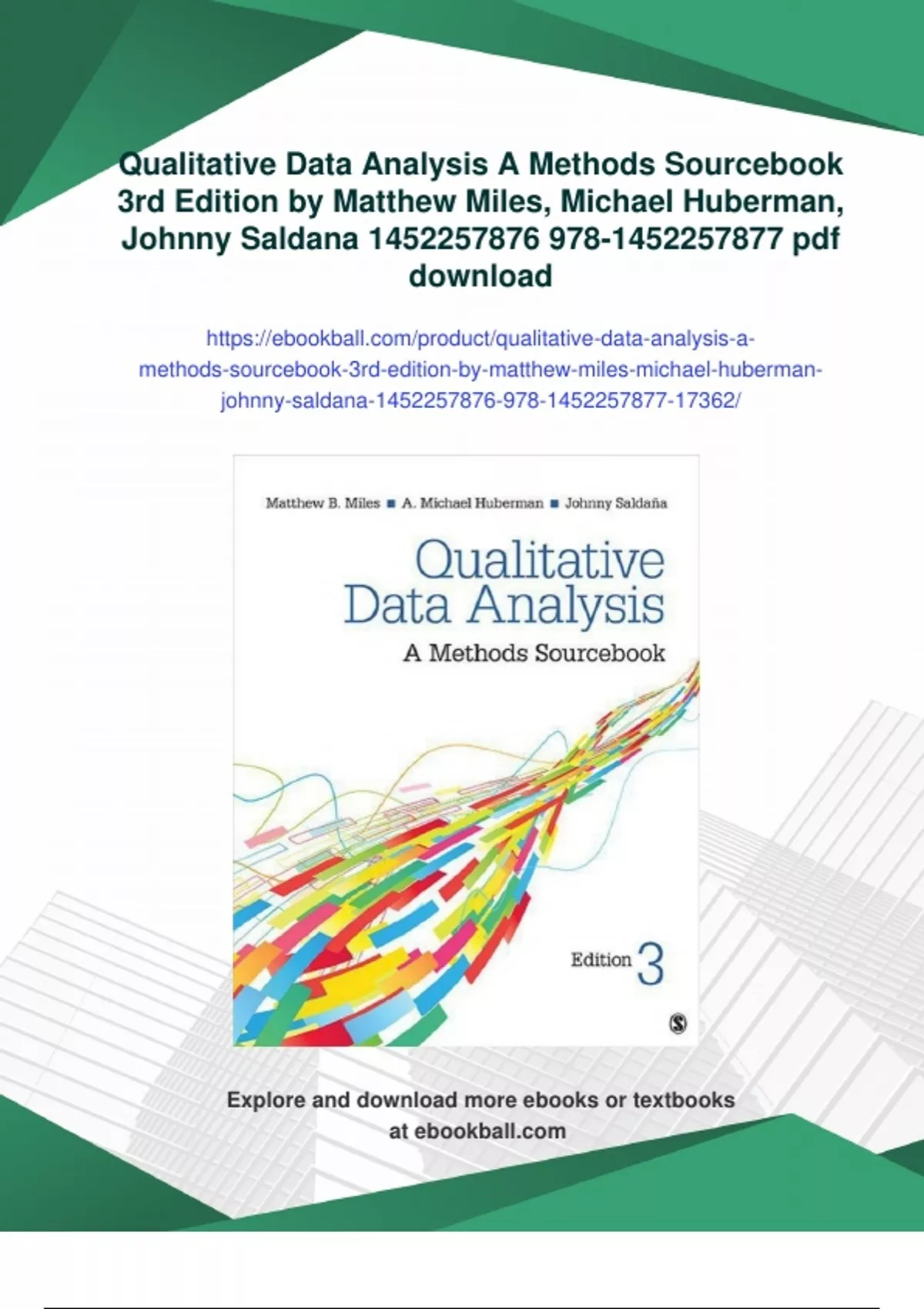 Summary Qualitative Data Analysis A Methods Sourcebook 3rd Edition by ...