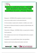 Capstone Leadership Exam 1 2025&sol;2026 &vert; 100 Solved Questions with Rationales &vert; Delegation&comma; Prioritization&comma; Leadership Models&comma; Ethical Practice & Staffing Roles