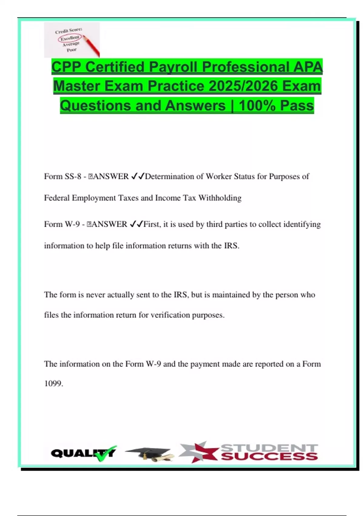 CPP Certified Payroll Professional Practice Exam 2025 – 100 Master ...