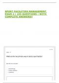 SPORT FACILITIES MANAGEMENT EXAM 2 &vert; 103 QUESTIONS &vert; WITH COMPLETE ANSWERS&excl;&excl;
