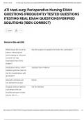 ATI Med-surg&colon; Perioperative Nursing EXAM QUESTIONS &vert;FREQUENTLY TESTED QUESTIONS &vert;TESTING REAL EXAM QUESTIONS&vert;VERIFIED SOLUTIONS &lpar;100&percnt; CORRECT&rpar;