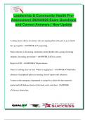 Leadership & Community Health Nursing Exam 2025&sol;2026 &ndash; 50&plus; Verified Q&A with Rationales &ndash; Delegation&comma; Public Health&comma; Disease Reporting&comma; Ethics&comma; Family Care & Emergency Planning