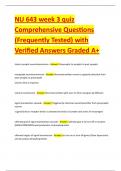 NU 643 week 3 quiz Comprehensive Questions &lpar;Frequently Tested&rpar; with Verified Answers Graded A&plus;