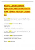 NU643 Comprehensive Questions &lpar;Frequently Tested&rpar; with Verified Answers Graded A&plus;