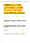 NU643 final exam study Comprehensive Questions &lpar;Frequently Tested&rpar; with Verified Answers Graded A&plus;