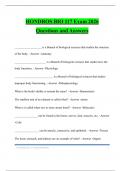 HONDROS BIO 117 Exam 2026 Questions and Answers