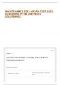 MAINTENANCE TECHNICIAN TEST 2025 QUESTIONS WITH COMPLETE SOLUTIONS&excl;&excl;