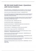 NR 324 Adult Health Exam 1 Questions with Correct Answers