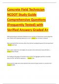 Concrete Field Technician NCDOT Study Guide Comprehensive Questions &lpar;Frequently Tested&rpar; with Verified Answers Graded A&plus;