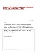 2025 IRT OPEN BOOK QUESTIONS WITH 100&percnt; SOLVED SOLUTIONS&excl;&excl;