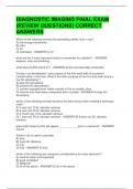 DIAGNOSTIC IMAGING FINAL EXAM &lpar;REVIEW QUESTIONS&rpar; CORRECT ANSWERS