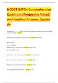 NCDOT BATCH Comprehensive Questions &lpar;Frequently Tested&rpar; with Verified Answers Graded A&plus;
