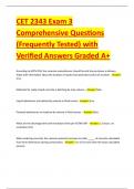 CET 2343 Exam 3 Comprehensive Questions &lpar;Frequently Tested&rpar; with Verified Answers Graded A&plus;