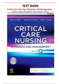 Critical Care Nursing&colon; Diagnosis and Management 9th Edition Test Bank by Linda D&period; Urden&comma; Kathleen M&period; Stacy&comma; and Mary E&period; Lough &vert;All chapters covered&vert;