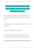 LOMA 281&colon; Meeting Customer Needs with Insurance Annuities Exams 2026 Questions and Answers