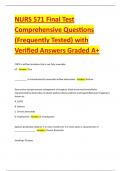 NURS 571 Final Test Comprehensive Questions &lpar;Frequently Tested&rpar; with Verified Answers Graded A&plus;