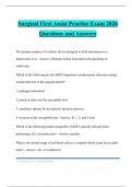 Surgical First Assist Practice Exam 2026 Questions and Answers