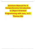 Solutin Manual for A Comprehensive Introduction to Object-Oriented Programming with Java 1st Edition by C Wu &comma; ISBN&colon; 9780073317083 Chapter 1-15 &vert;All Chapters Verified&vert; Guide A&plus;