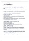 MKT 3340 Exam 1 Questions and Correct Answers Graded A&plus; 