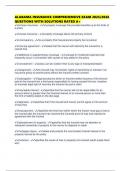 ALABAMA INSURANCE COMPREHENSIVE EXAM 2025&sol;2026 QUESTIONS WITH SOLUTIONS RATED A&plus;