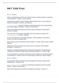 MKT 3340 Final Exam Questions With Correct Graded A&plus; Answers 