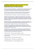 ALABAMA INSURANCE PRACTICE EXAM 2025&sol;2026 QUESTIONS WITH SOLUTIONS RATED A&plus;