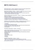 MKTG 3340 Exam 2 Questions With 100&percnt; Verified Answers 